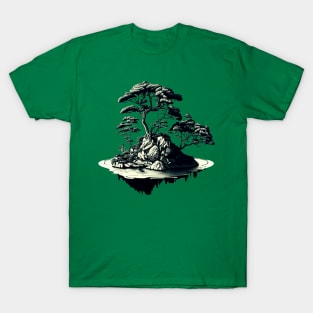 Green Tones Bonsai Island Home T-Shirt